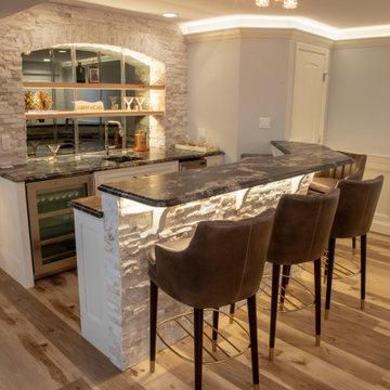 Transitional Basement Bar