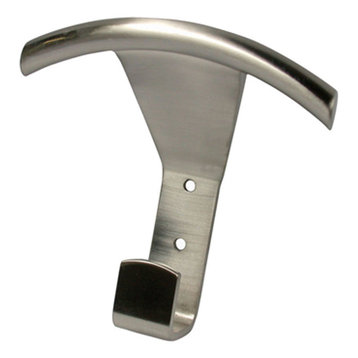 Matte Nickel Arch-Top Wall Hooks, Set of 2