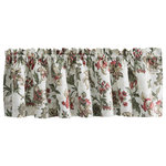 Ellis Curtain - Madison Floral 58" x 15" Tailored Valance, Brick - Make a colorful, stylish statement in any room with this rich and beautiful floral. Made with 50-percent polyester/50-percent cotton duck fabric that creates a smooth draping effect, soft texture and easy maintenance. The tailored valance is constructed with a 1.5-inch header and 1.5-inch rod pocket. Width is measured at 58-inches, while length measures 15-inches. For wider windows simply add multiply valances together. Easy care machine washable.