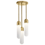 Kichler - Kichler 84195 LED Pendant, Champagne Gold Finish - Oblong pill shapes and rich golden-tone hues came to define midcentury modern style - and we love a good comeback. The Sorno Collection takes its cues from the past, blending a softly muted gold finish with a white glass diffuser. The resulting style is a sleek balance of tones and thoroughly modern influences. Bulbs Included, Number of Bulbs: n/a, Max Wattage: n/a, Bulb Type: LED