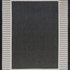 Elgin Transitional Striped Border Black/Cream Indoor/Outdoor Area Rug, 4'x5'