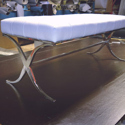 Leather White Bench - Products