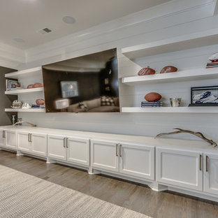 This is an example of a traditional open plan home cinema in Nashville.