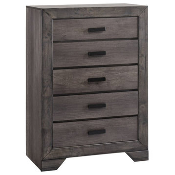 Picket House Furnishings Grayson 5 Drawer Chest in Gray Oak