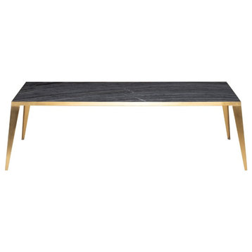 Caruso Coffee Table black marble top brushed gold