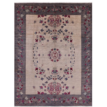 9' 1" X 11' 10" William Morris Hand Knotted Rug Q4763