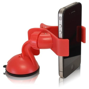 Furinno Ip11-Pi Easy Mount Suction Universal Car Phone, Mount Holder, Red