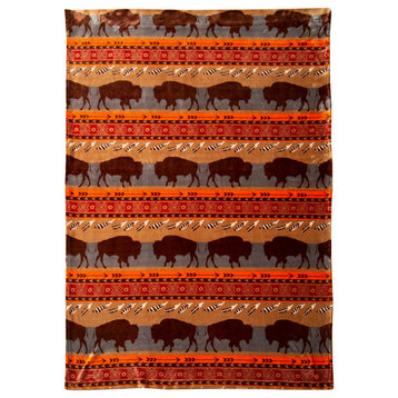 Roaming Bison Southwestern Striped Curtain Panels (Set of 2) 54" x 84"