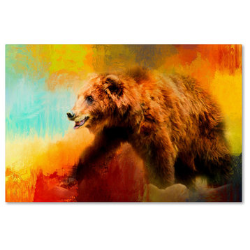 Jai Johnson 'Colorful Expressions Grizzly Bear' Canvas Art, 19 x 12