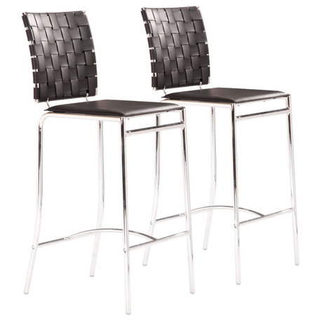 Criss Cross Counter Chair (Set of 2) Black