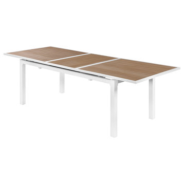 Nizuc Outdoor Patio Extendable Dining Table, Brown Top
