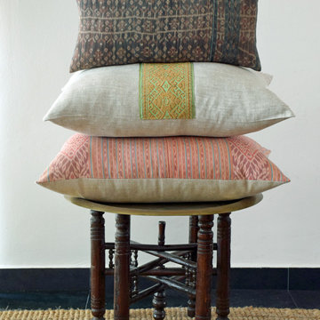 Ikat pillow styling by Anserai/Elly MacDonald Design