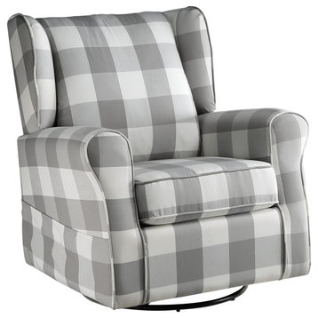 ACME Patli Swivel Chair with Glider  in Gray Fabric