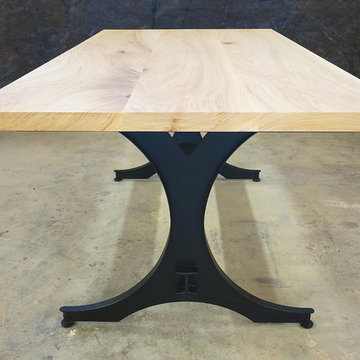 Reclaimed Elm Table with Reardon Leg Base