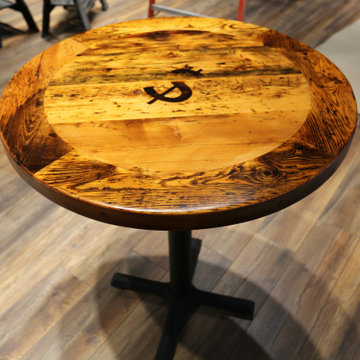 Restaurant Tables & Table Tops Made Of Reclaimed Wood