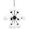 Barbara Matte Black Metal With Frosted Glass Globes 11-Light Chandelier