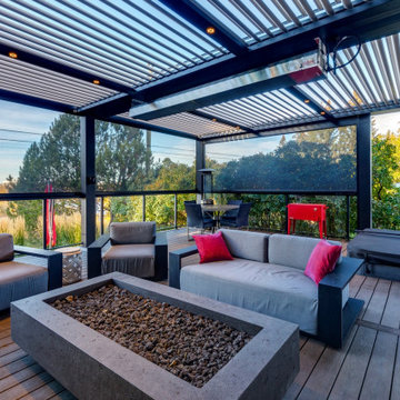 Calgary West StruXure Adjustable Pergola with Phantom Motorized Screens & Lights