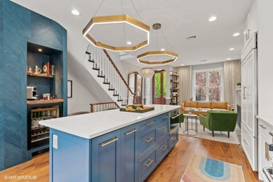 Transitional home design in New York.