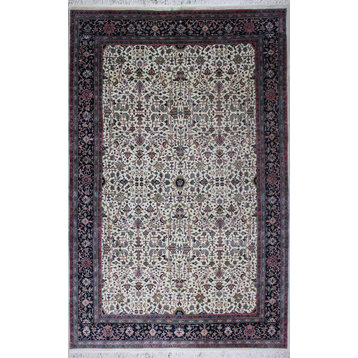 Feraghan 6X8.10 Ivory/Navy Knotted Rug