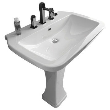 Nova Pedestal Sink in Ceramic White 29.5"
