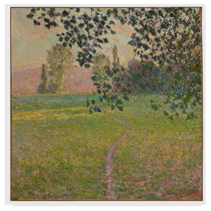 CLAUDE MONET ~ Banks of the Sienne river~ *FRAMED* CANVAS ART Poster ~ 24x16/"