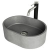 VIGO Concreto Stone Oval Vessel Bathroom Sink with Vessel Faucet