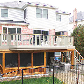 High decks over 6 feet above grade.