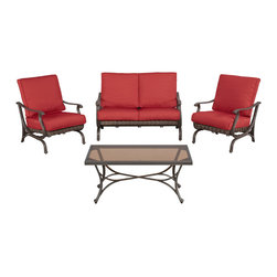 PEMBREY 4pc Deep Seating w/ GLASS TABLE - Products