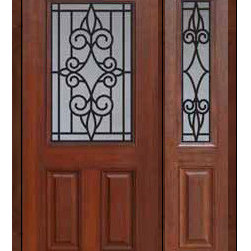 Prehung Sidelite Door 80 Fiberglass Salento 1/2 Lite GBG Glass - Front Doors