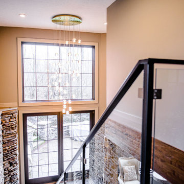 Modern Rustic Luxury Finished Basement in Richfield, Ohio
