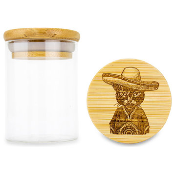 Western Cat Smell Proof Glass Storage Jars for Cookies, Sugar, Tea, Spices, 2oz.
