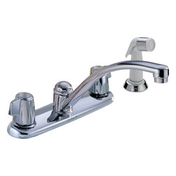 Delta Classic Two Handle Kitchen Faucet with Spray - Kitchen Faucets