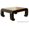 Black Piano Painted Lacquer Floral Coffee Table