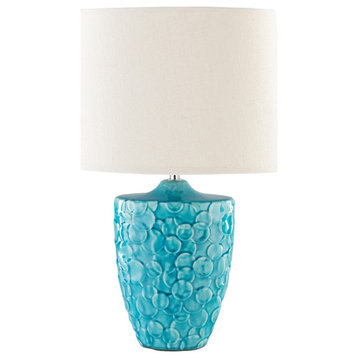 ThistleWood Table Lamp by Surya, Teal/Ivory Shade