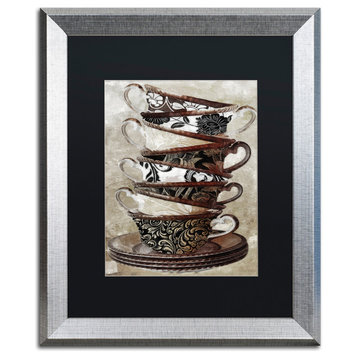 Color Bakery 'Afternoon Tea I' Art, Silver Frame, Black Matte, 16"x20"