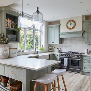 A BEAUTIFULLY HANDMADE KITCHEN WITH EXPOSED BRICK AND SOLID TIMBER IN SURBITON