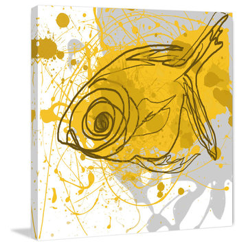 "Yellow Fish" Painting Print on Canvas by Irena Orlov