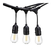 120V Commercial Outdoor Dimmable LED Light String, 24 Bulb / 2' Spacing / 49' Le