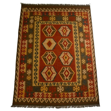 Tribal Afghan Oriental Rug, 4'6"x7'
