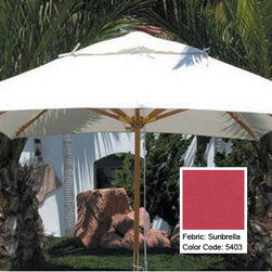 Jockey-Red-Wood-Market-Umbrellas - Patio Furniture And Outdoor Furniture