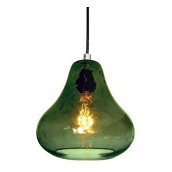 Pear LED - Modern Smoke Grey Glass Pendant Light by Luxello - Pendant Lighting