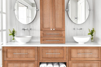 Inspiration for a coastal bathroom remodel in Providence