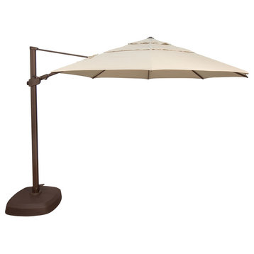 Fiji 11.5' Octagon Cantilever Umbrella, Taupe, Solefin Fabric