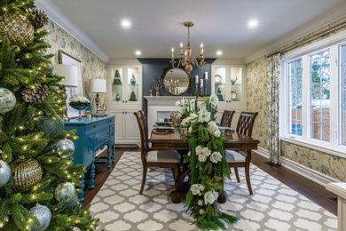 Example of a transitional dining room design in Toronto
