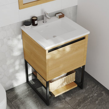 Laviva 313SMR-24CO-MW Alto 24 - California White Oak Vanity Cabinet + Matte Whit