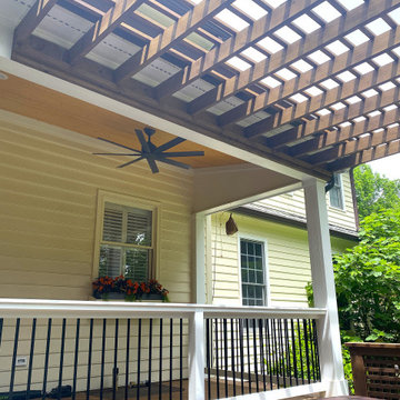 Pergola Covered Deck & Three-Season Porch Combination Outdoor Living Space