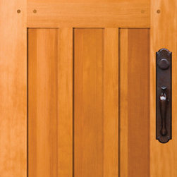 77860  Shown in Douglas fir with flat panels and optional shaker sticking - Windows And Doors