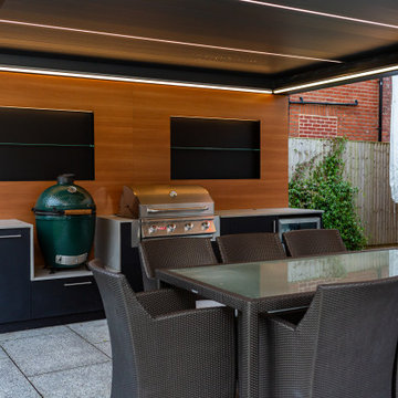 Louvered Pergola and Outdoor Kitchen