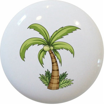 Palm Tree with Grass Ceramic Cabinet Drawer Knob