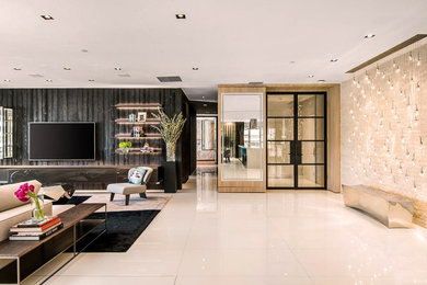 Trendy living room photo in Los Angeles